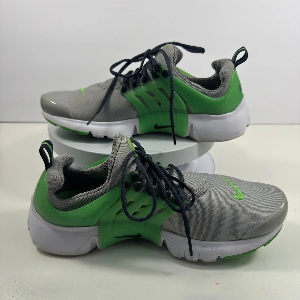 Nike Air Presto Boys  Grey Lime Green Low Top Athletic Sneakers Running Shoes 7Y - Picture 14 of 16